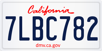 CA license plate 7LBC782