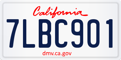 CA license plate 7LBC901
