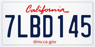 CA license plate 7LBD145