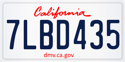 CA license plate 7LBD435