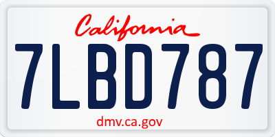 CA license plate 7LBD787