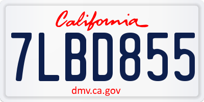 CA license plate 7LBD855