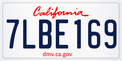 CA license plate 7LBE169