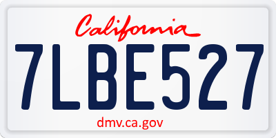 CA license plate 7LBE527