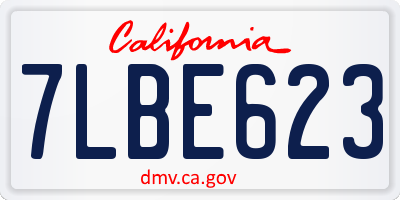 CA license plate 7LBE623