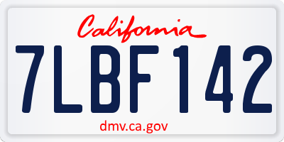 CA license plate 7LBF142