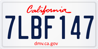 CA license plate 7LBF147