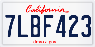 CA license plate 7LBF423