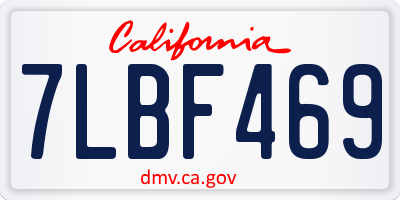 CA license plate 7LBF469