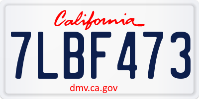 CA license plate 7LBF473