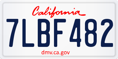 CA license plate 7LBF482