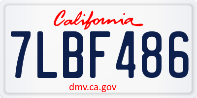 CA license plate 7LBF486
