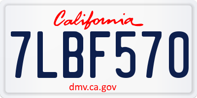 CA license plate 7LBF570