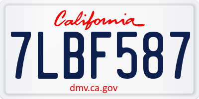 CA license plate 7LBF587