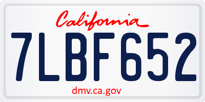 CA license plate 7LBF652