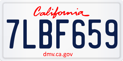 CA license plate 7LBF659
