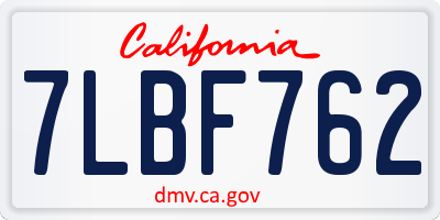 CA license plate 7LBF762