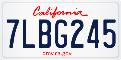 CA license plate 7LBG245