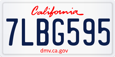 CA license plate 7LBG595
