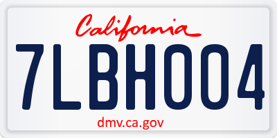 CA license plate 7LBH004
