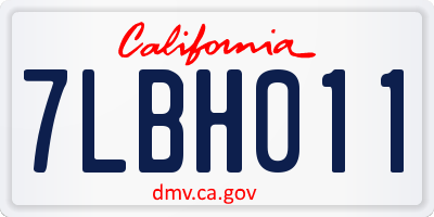CA license plate 7LBH011