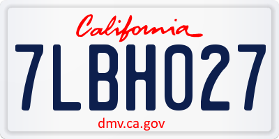 CA license plate 7LBH027