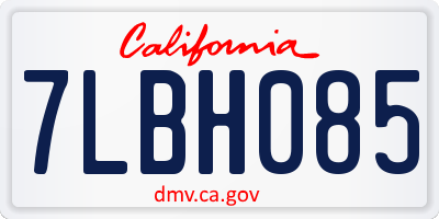 CA license plate 7LBH085