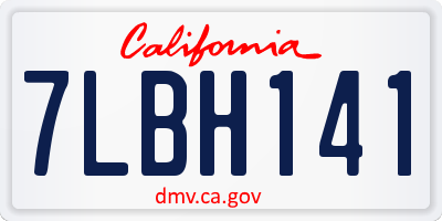 CA license plate 7LBH141