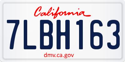 CA license plate 7LBH163