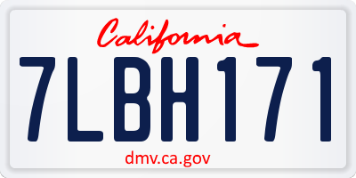 CA license plate 7LBH171