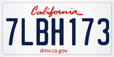 CA license plate 7LBH173