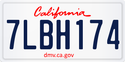 CA license plate 7LBH174