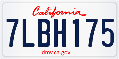 CA license plate 7LBH175