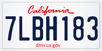 CA license plate 7LBH183