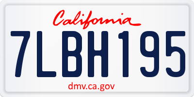 CA license plate 7LBH195
