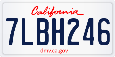 CA license plate 7LBH246