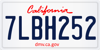 CA license plate 7LBH252