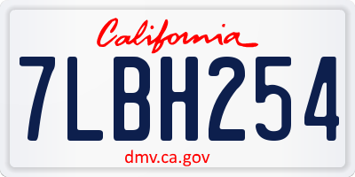 CA license plate 7LBH254