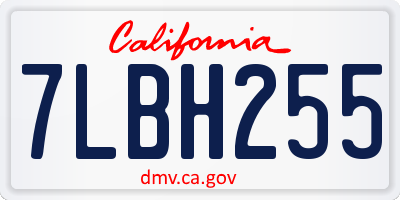 CA license plate 7LBH255