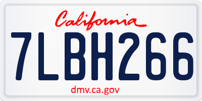 CA license plate 7LBH266