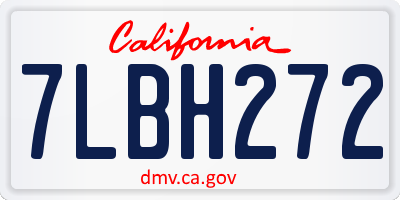 CA license plate 7LBH272