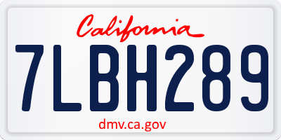 CA license plate 7LBH289