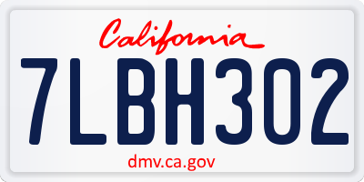 CA license plate 7LBH302