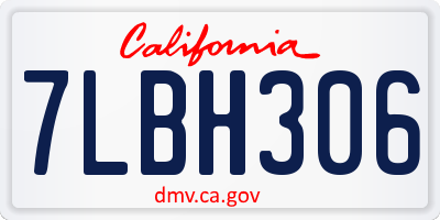 CA license plate 7LBH306