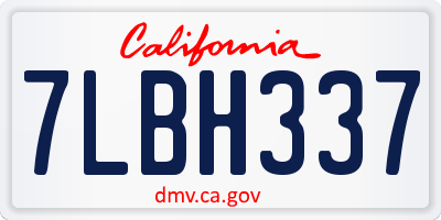 CA license plate 7LBH337