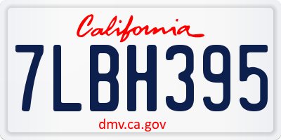 CA license plate 7LBH395