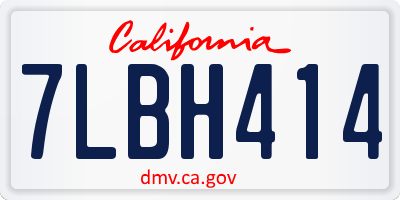 CA license plate 7LBH414