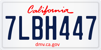 CA license plate 7LBH447