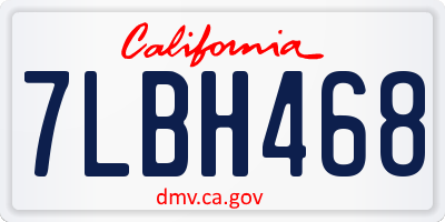 CA license plate 7LBH468