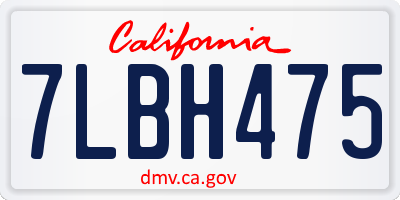 CA license plate 7LBH475